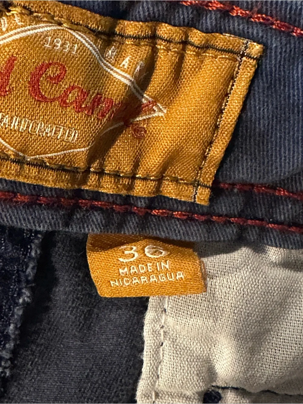 Red Camel 100% Cotton Men’s Navy Chino Shorts Size 36 Faded Preppy Casual